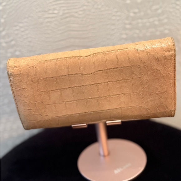 Miu Miu Beige Crocodile-Embossed Leather Continental Wallet - Picture 12 of 14